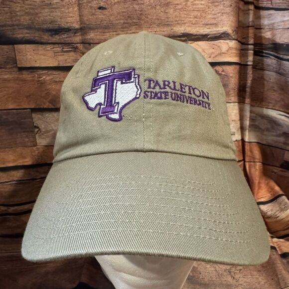 Tarleton State Hat Cap Tan Adjustable Strap Nike University Texas Texan Rider - Picture 1 of 8
